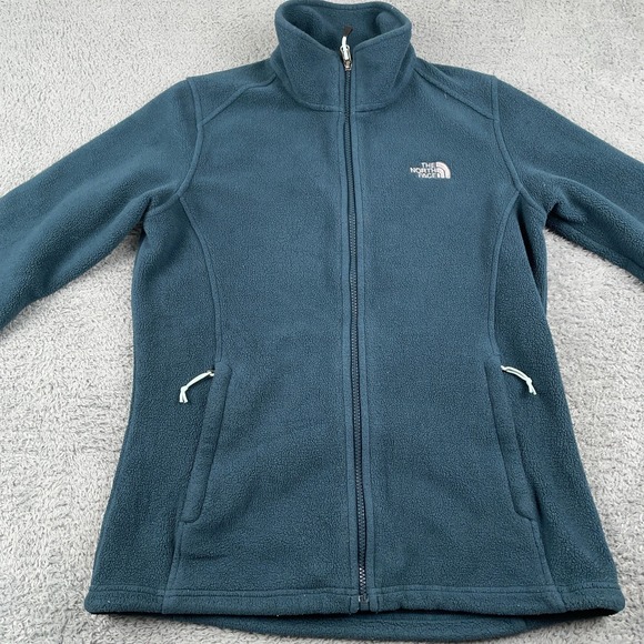 North Face Jacket Womens Medium Blue Full Zip Fleece FlashDry Outdoor Hiking - Picture 3 of 13